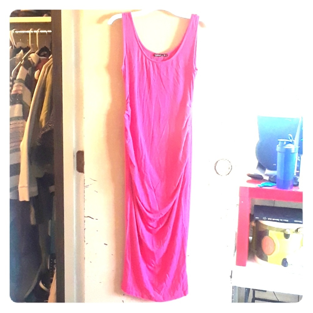 Hot pink maternity dress
